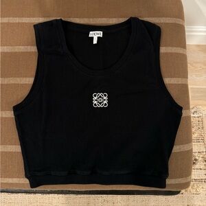 LOEWE Black Cotton Crop Top